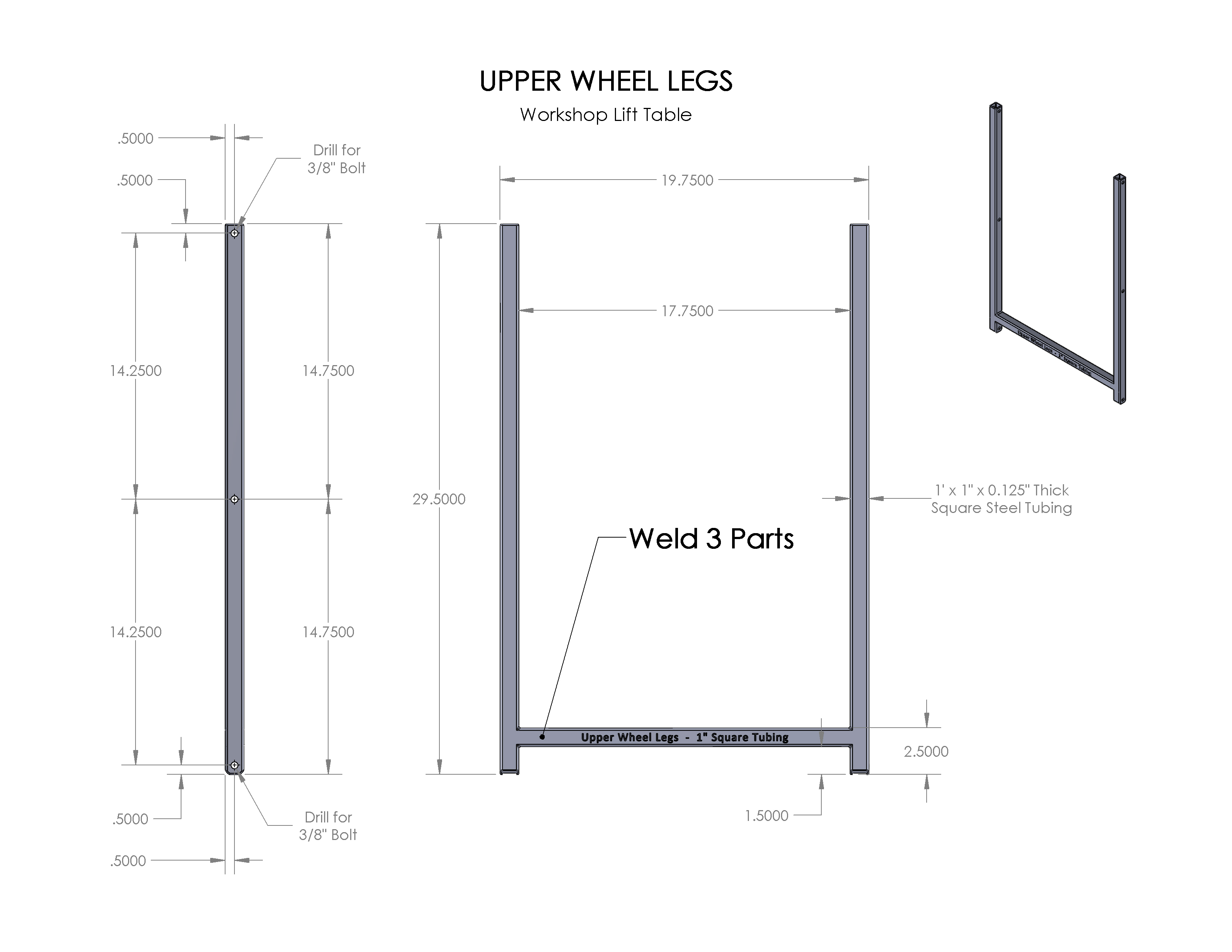 DIY Lift Table自制升降台模型3D图纸 Solidworks设计(1)